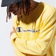 pánska mikina CHAMPION MIKINA LOGO CREWNECK 215495ys001 farba žltá