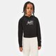 detská mikina NIKE MIKINA S KAPUCŇOU G NSW AIR FT CROP HOODIE GIRL dm8372-010 farba čierna