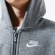 detská mikina NIKE MIKINA S KAPUCŇOU SPORTSWEAR CLUB BOY bv3699-091 farba sivá