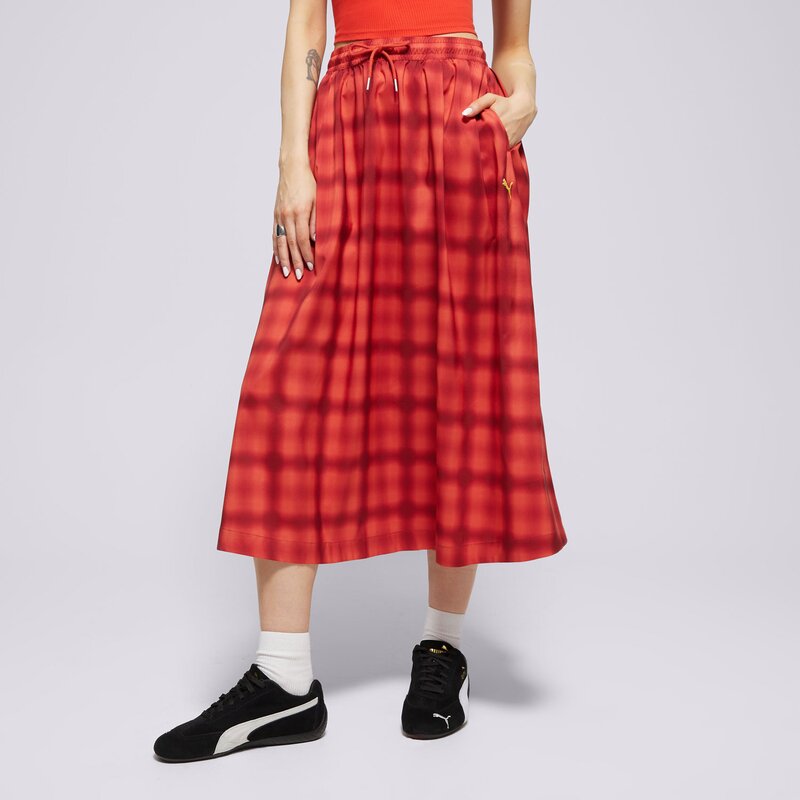 PUMA SUKŇA WOVEN MIDI AOP PLEATED SKIRT