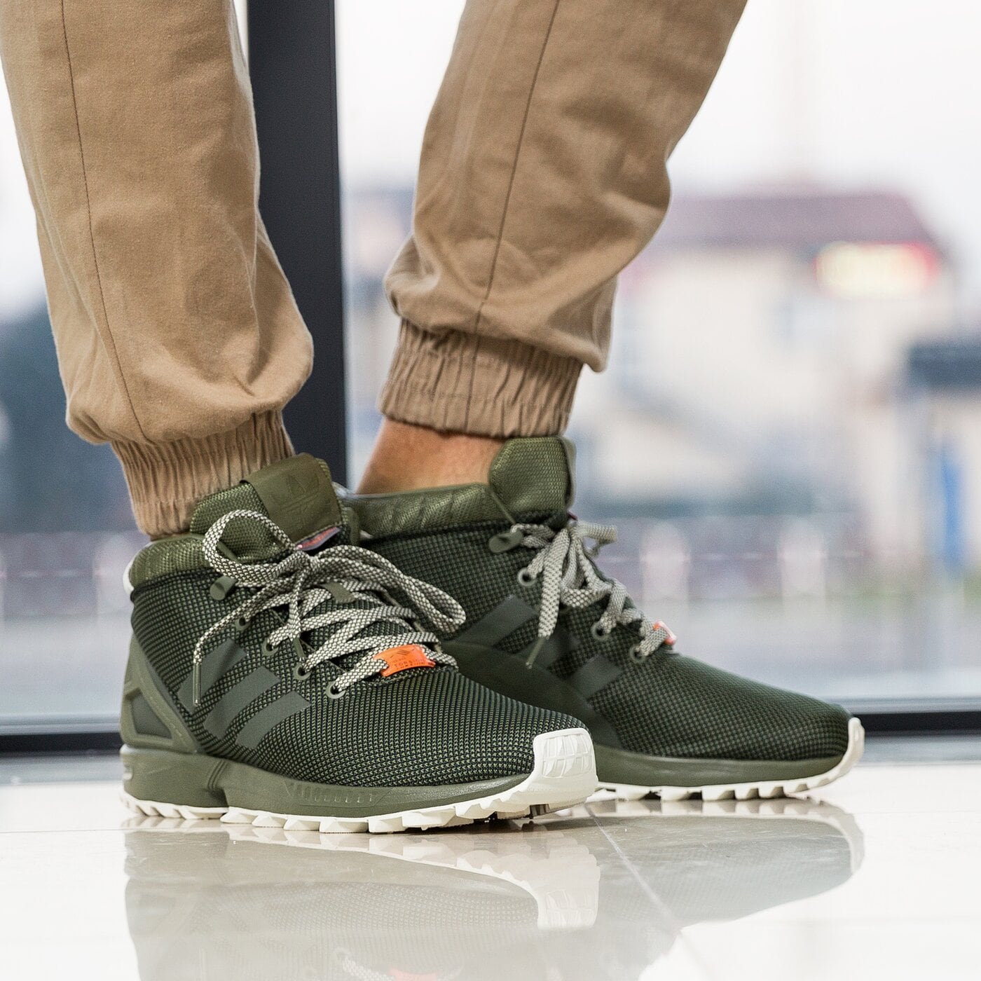 khaki green zx flux