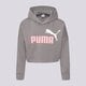 detská mikina PUMA MIKINA S KAPUCŇOU GIRLS' CORE CROP HOODIE JUN 84868603 farba sivá