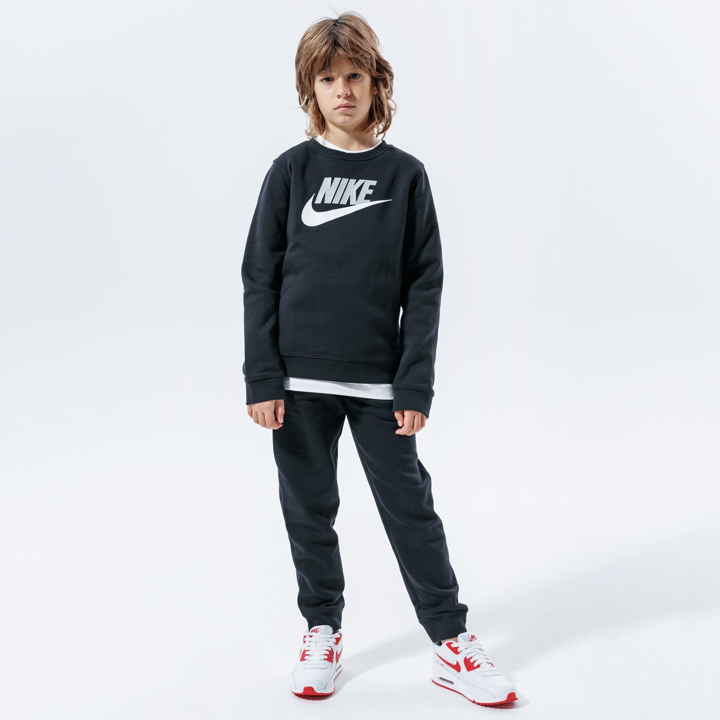detská mikina NIKE MIKINA SPORTSWEAR CLUB FLEECE BOY cv9297-011 farba čierna