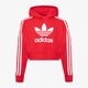 detská mikina ADIDAS MIKINA S KAPUCŇOU CROPPED HOODIE ic3097 farba červená