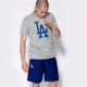 pánske tričko NEW ERA TRIČKO LS MLB BASIC TEE LA DODGERS 11204002 farba sivá