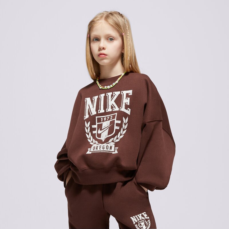 NIKE MIKINA G NSW TREND FLC CREW PRNT GIRL
