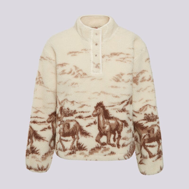 LEVI'S FLÍSOVÁ MIKINA KASEY   SHERPA PULLOVER OW NEUTRALS