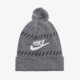 detská čiapka NIKE ČIAPKA ZIMNÁ FUTURA POM BEANIE RED 805950091 farba sivá