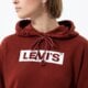 dámska mikina LEVI'S MIKINA S KAPUCŇOU GRAPHIC STANDARD HOODIE 18487-0178 farba bordová