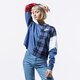 dámska mikina NIKE MIKINA W NSW TOP LS PLAID bv4674-469 farba tmavomodrá