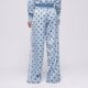 dámske nohavice ADIDAS NOHAVICE  WIDE LEG PANTS kv1170 farba modrá