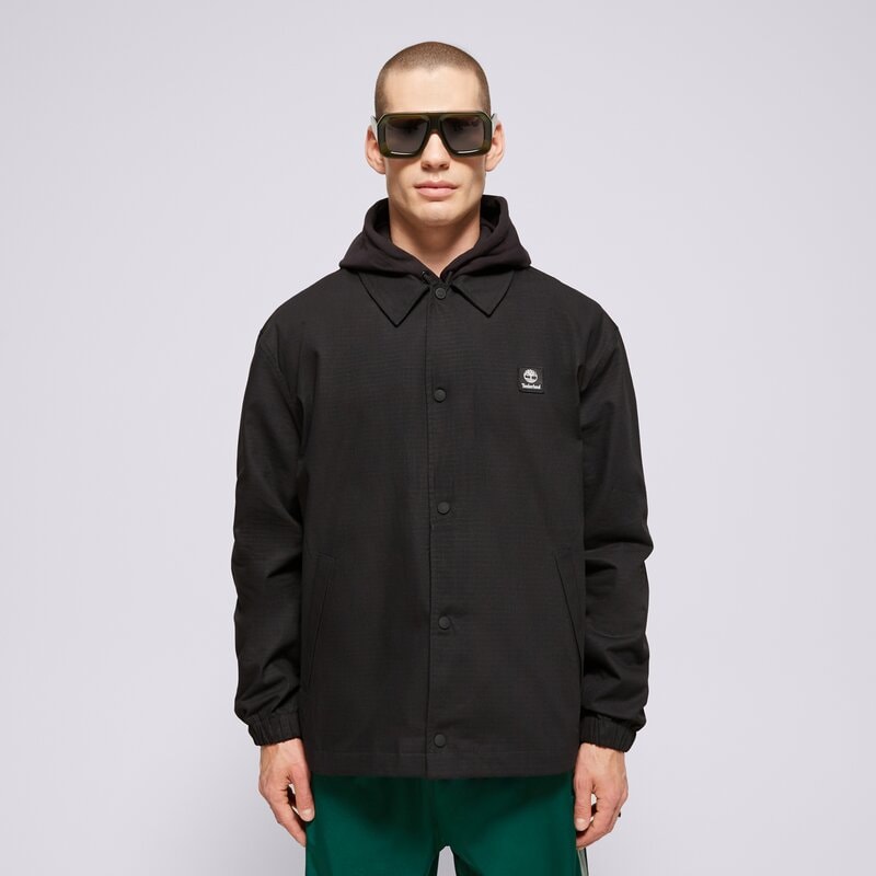 TIMBERLAND BUNDA WOVEN BADGE RIPSTOP COACH JACKET BLACK