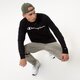 pánske tričko CHAMPION TRIČKO CREWNECK LONG SLEEVE TRIČKO 218285kk001 farba čierna