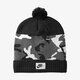 detská čiapka NIKE ČIAPKA ZIMNÁ NSW CAMO POM BEANIE 688788010 farba čierna