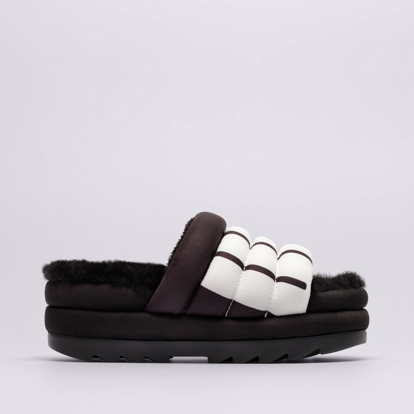 Ugg Maxi Slide Black UGG Maxi Curly Platform Slides In Black