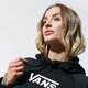 dámska mikina VANS MIKINA S KAPUCŇOU FLYING V BOXY HOODIE vn0a47tcblk1 farba čierna