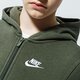 detská mikina NIKE MIKINA S KAPUCŇOU SPORTSWEAR bv3699-325 farba khaki