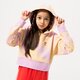 detská mikina ADIDAS MIKINA S KAPUCŇOU CROP HOODIE GIRL hk2942 farba ružová