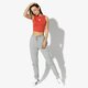 dámske nohavice ADIDAS NOHAVICE  REGULAR TP CUFF dh3142 farba sivá