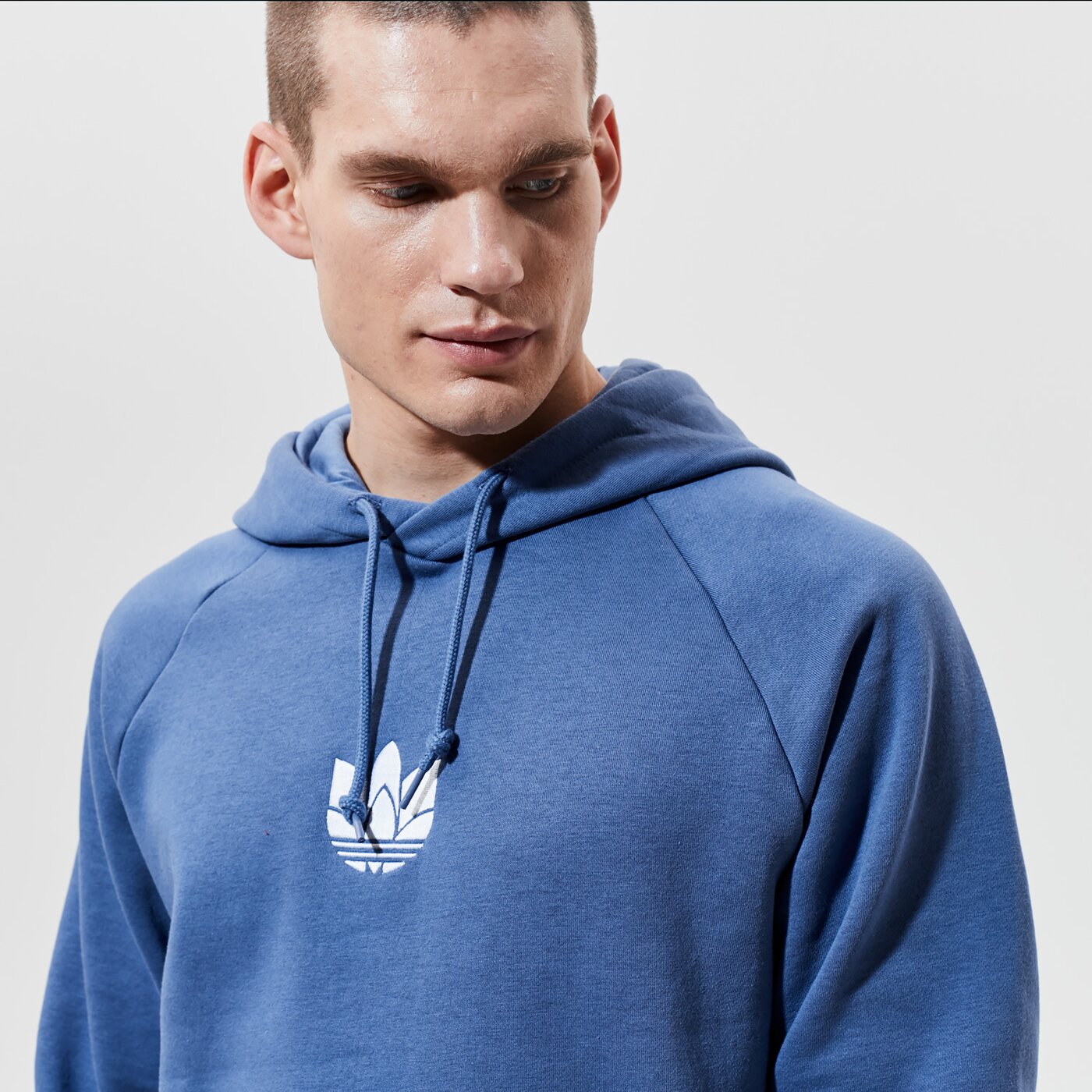 pánska mikina ADIDAS MIKINA S KAPUCŇOU 3D TREFOIL HOOD gn3553 farba modrá