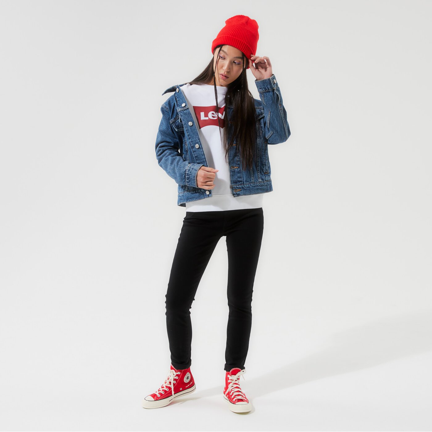 dámska mikina LEVI'S MIKINA GRAPHIC STANDARD CREW 18686-0011 farba biela