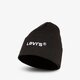 detská čiapka LEVI'S ČIAPKA ZIMNÁ WORDMARK BEANIE d55480006 farba čierna