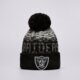 pánska čiapka NEW ERA NFL LAS VEGAS RAIDERS POM BEANIE HAT OAKLAND RAIDERS 12122720 farba čierna