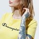 dámske tričko CHAMPION TRIČKO CREWNECK TRIČKO 113223ys087 farba žltá