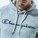 pánska mikina CHAMPION MIKINA S KAPUCŇOU HOODED SWEATSHIRT 214743em021 farba sivá