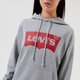 dámska mikina LEVI'S MIKINA S KAPUCŇOU GRAPHIC STANDARD HOODIE 18487-0020 farba sivá