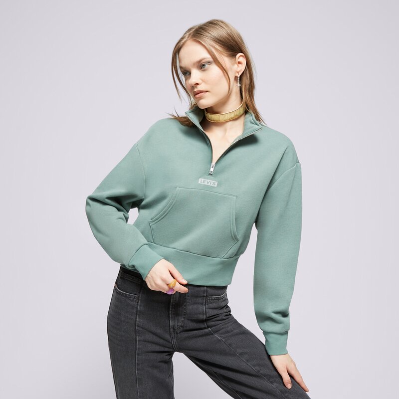 LEVI'S MIKINA GRAPHIC SARA 1/4 ZIP GREENS
