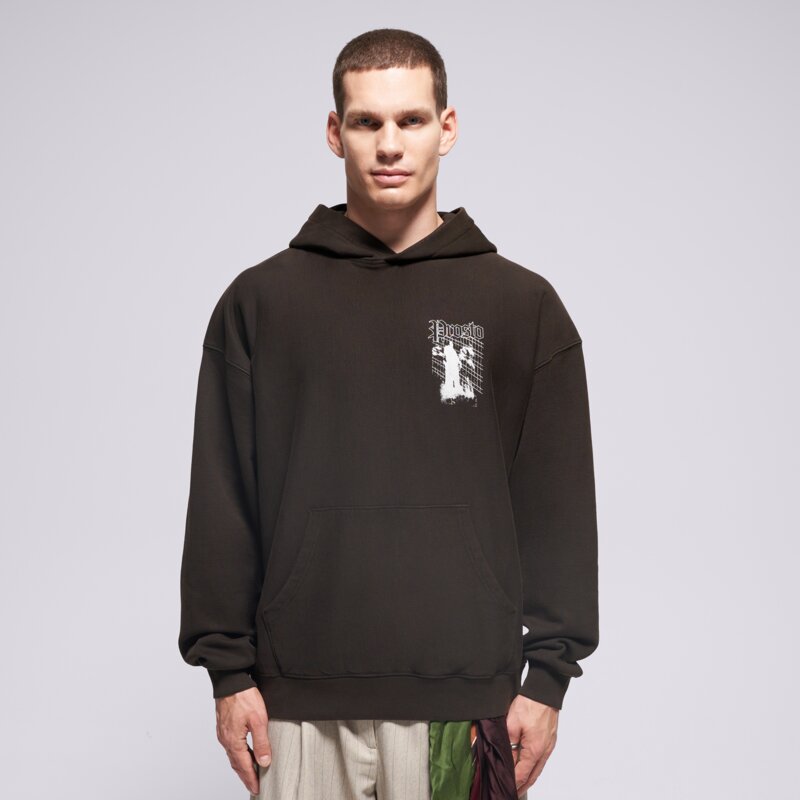PROSTO MIKINA S KAPUCŇOU HOODIE SHADOW WASHED BLACK