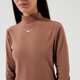 dámske tričko NIKE TRIČKO W NSW ESSNTL MOCK LS TOP dd5882-256 farba hnedá