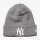 detská čiapka NEW ERA ČIAPKA ZIMNÁ ESSENTIAL CUFF NY YANKEES GRY 80337561 farba sivá