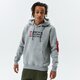 pánska mikina ALPHA INDUSTRIES MIKINA S KAPUCŇOU ALPHA BLOCK LOGO HOODY 118338-17 farba sivá