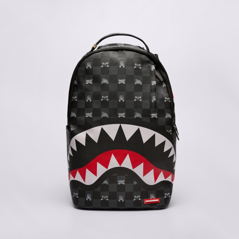 SPRAYGROUND RUKSAK PEEKING CHARACTER CHECK GREY BACKPACK
