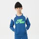 detská mikina NIKE MIKINA S KAPUCŇOU B NSW HBR STMNT HOODED PO BOY dm8092-407 farba modrá