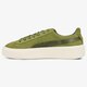 dámske tenisky (obuv) PUMA SUEDE PLATFORM SATIN 36582804 farba zelená