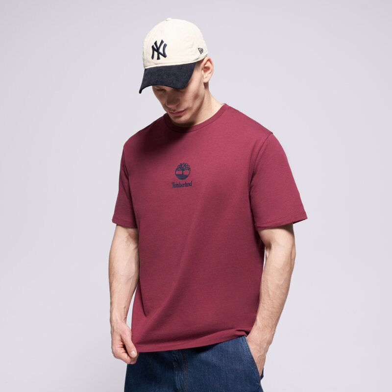 TIMBERLAND TRIČKO NEW SMALL LOGO PRINT SS TEE BURGUNDY
