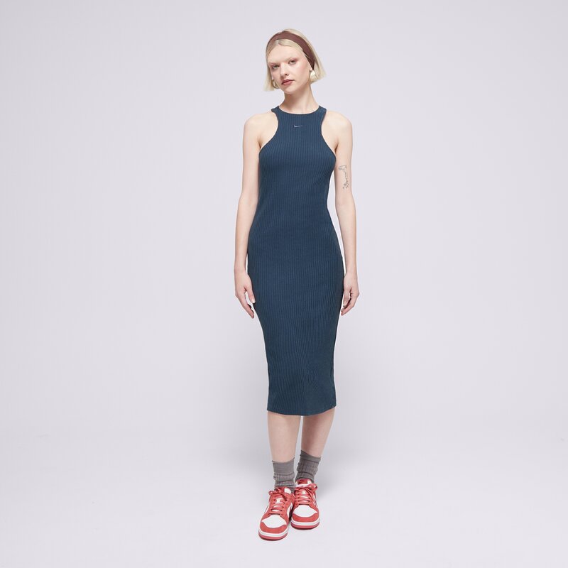 NIKE ŠATY W NSW NK CHLL KNT RIB MIDI DRS
